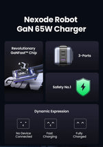 【Korean Plug】UGREEN 65W GaN Charger Robot Design QC 4.0 PPS For Macbook Pro Laptop Tablet iPad iPhone16 15 Pro PD Fast Charger