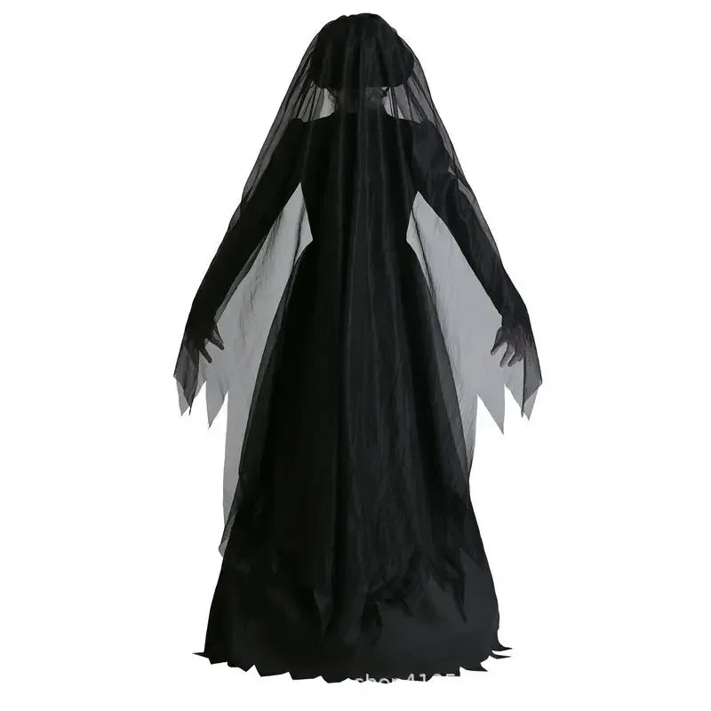 Frightening Vampire Black Bridal Gown Cosplay Costume Unique Special Purpose Clothing From China Mainland For Halloween Party