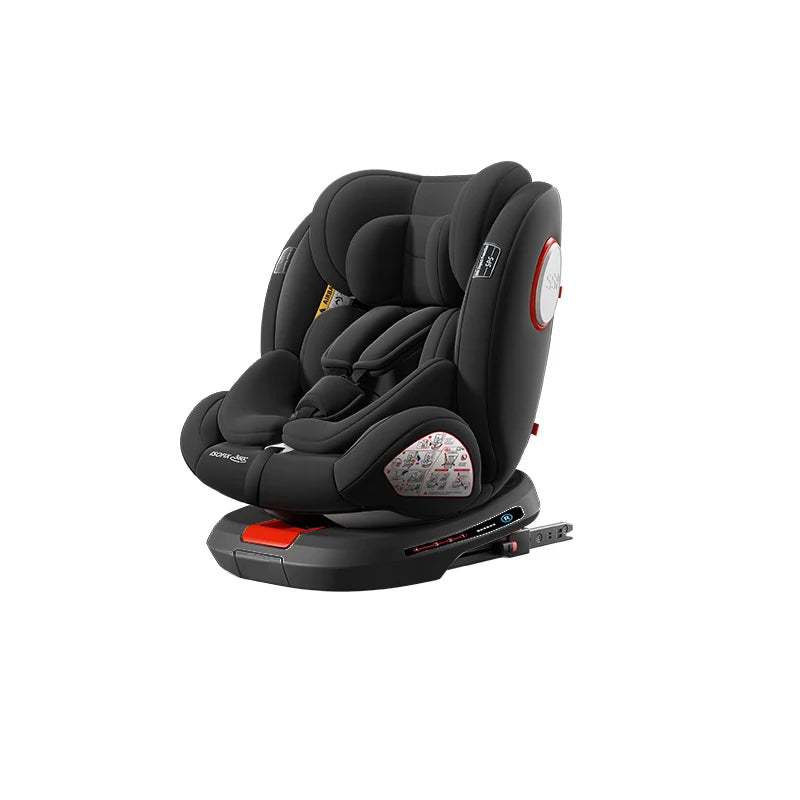 Adjustable Child Car Safety Seat with ISOFIX Baby 360 Rotating Direction Angle Suitable for 0 to 12 Years with Footrest