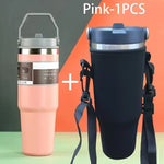 20oz/30oz Thermal Water Bottle With Straw Stainless Steel Car Coffee Mug Keeps Cold and Heat Thermal Mug Tumbler Vacuum Flasks