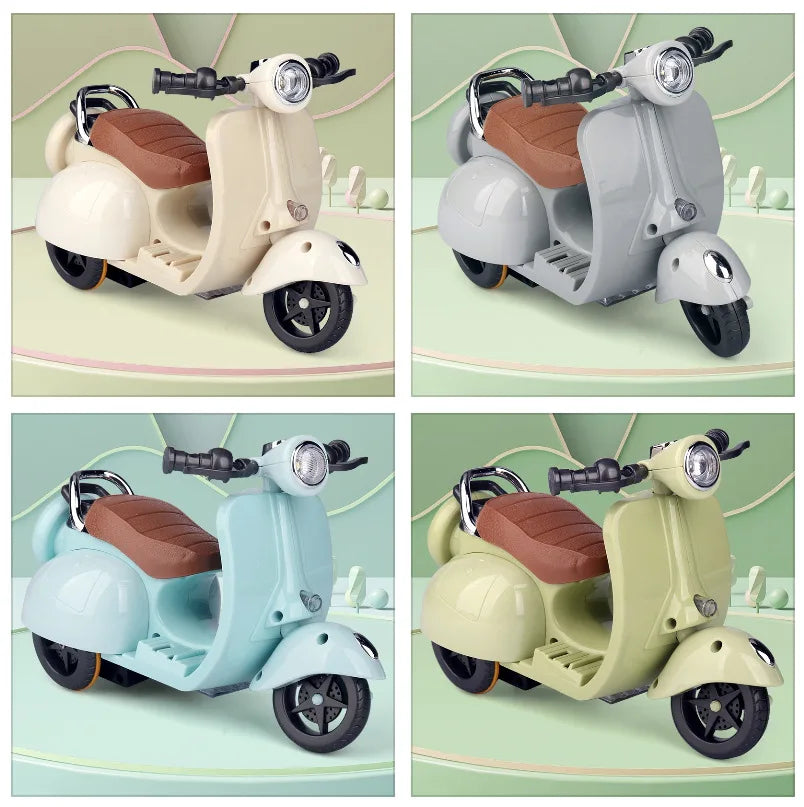 Mini Electric Motorcycle Children's Toy for Labubu Retro Dazzling Spin Toy Motor for Doll Cotton Doll Pet Toys  Birthday Gift