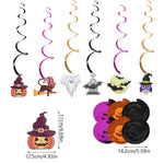 2025 Halloween Party Banner Hanging Pendants Bat Pumpkin Paper Garland Trick or Treat Happy Halloween Decoration Supplies Home