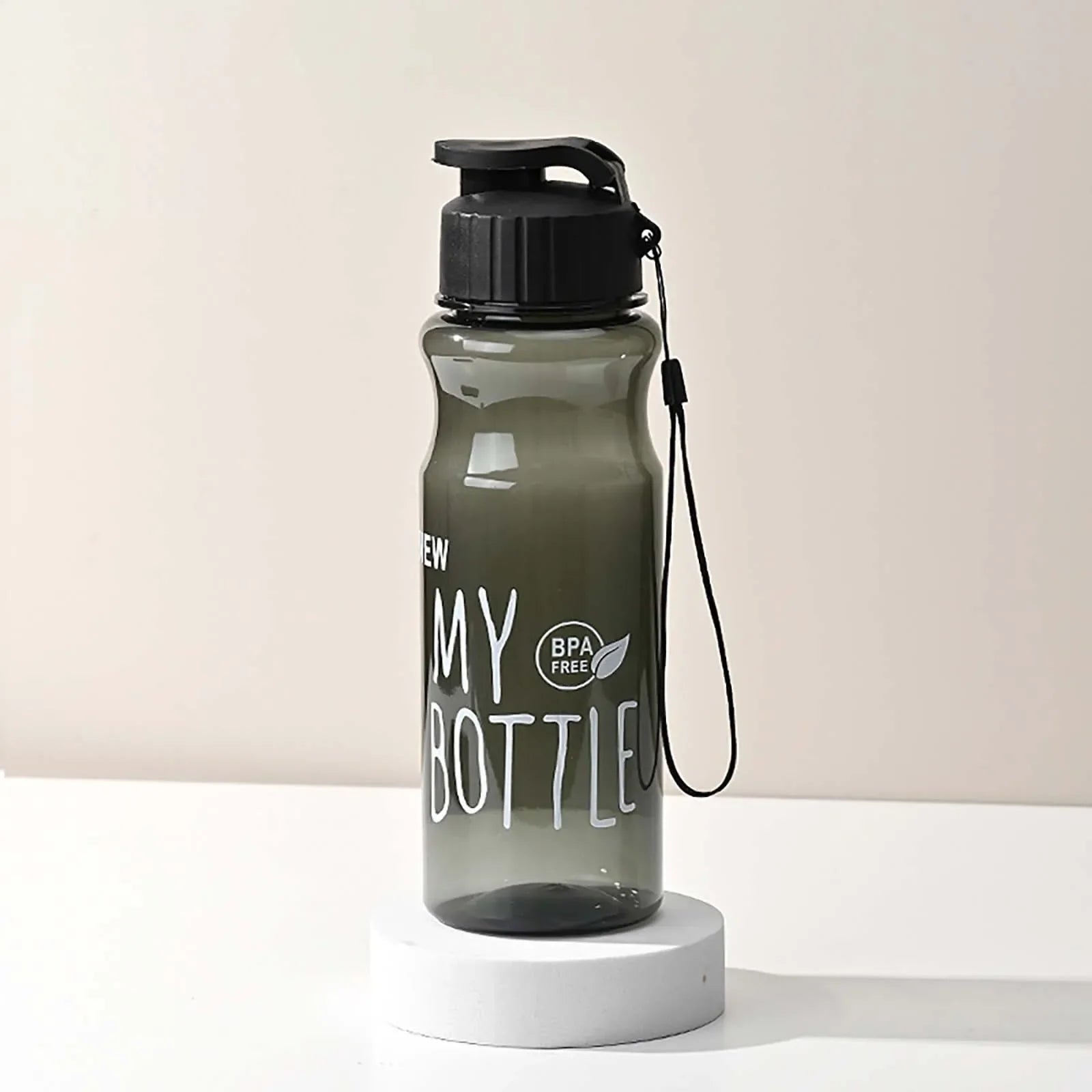 550ML Transparent Water Bottle Food Grade Portable Fitness Sports Water Bottle Tritan Material with Lanyard Outdoor Supplies