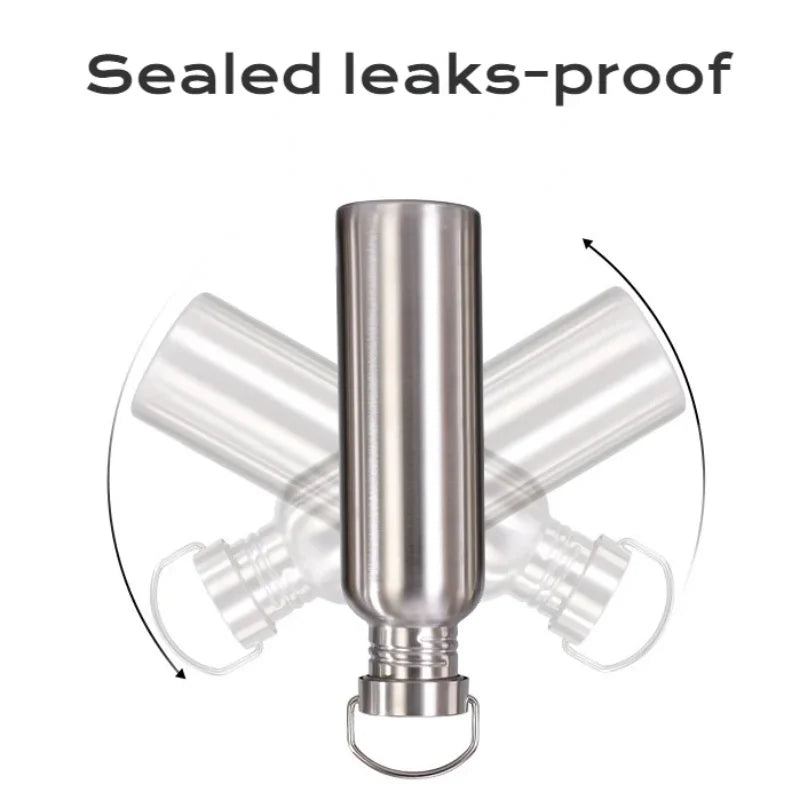 500/750/1000ml Stainless Steel Water Bottle Single Wall Large Capacity Big Mouth Vacuum Flasks with Lid Cycling Drinkware Sports