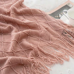 White Boho Throw Blankets Textured Big Knitted Blankets Chunky Vintage Luxury Throw Bedspread Blanket Cover Manta Para Sofá