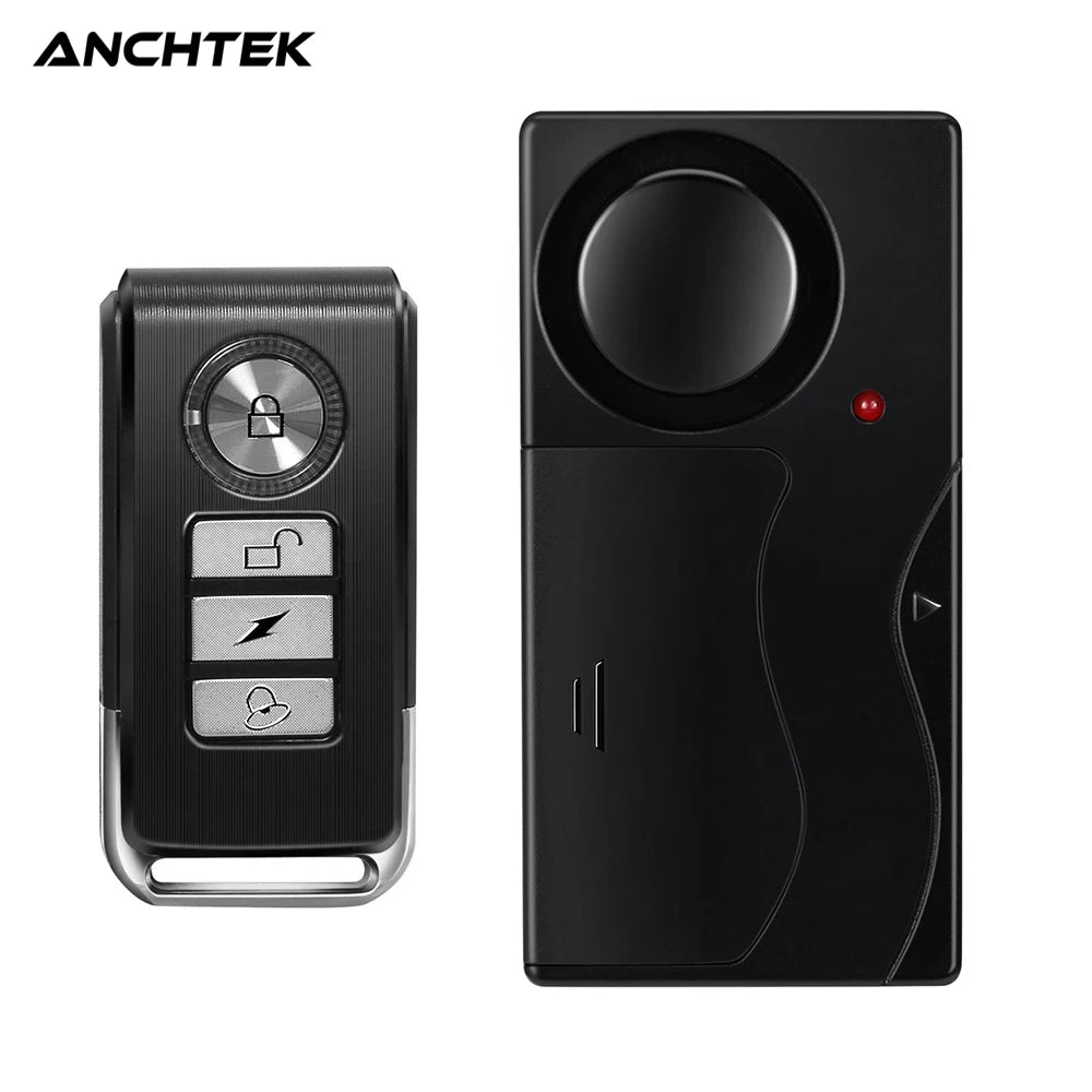 Anchtek 110db Loud Alarm Wireless Vibration Alarm with Remote Control Anti-Theft Alarm Motorcycle Bike Vehicle Security Alarm