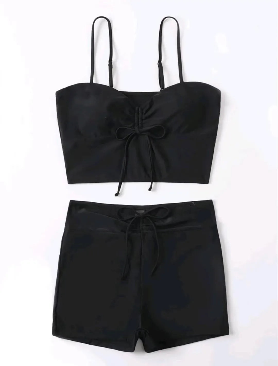 2025 High Waist Drawstring Front Bikini Set – Women's Swimsuit Swimwear Beachwear