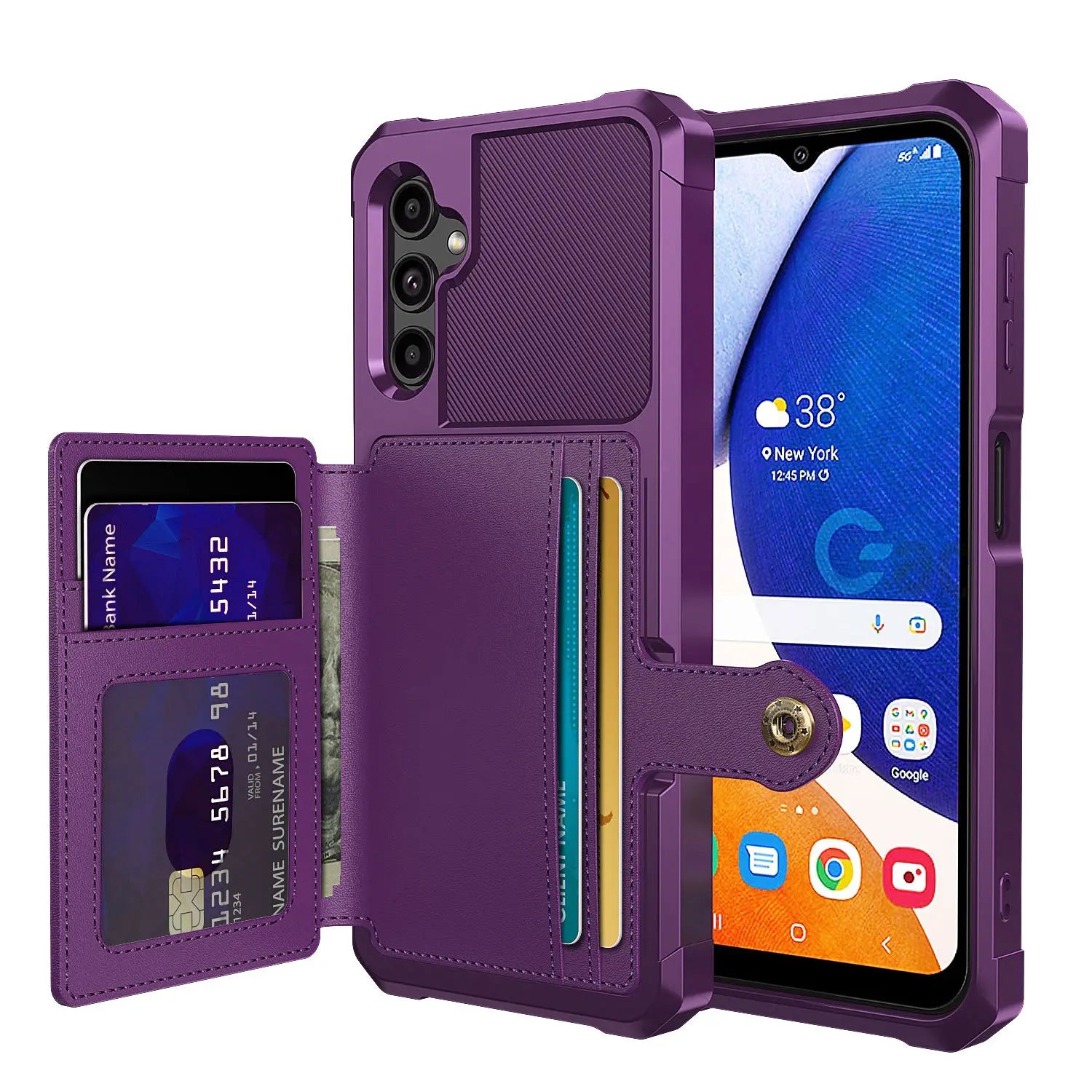 for Samsung Galaxy A12 A52 A72 A13 A33 A53 A73 A14 A34 A54 A24 A25 Case with Card Holder Heavy Duty Leather Flip Wallet Cover