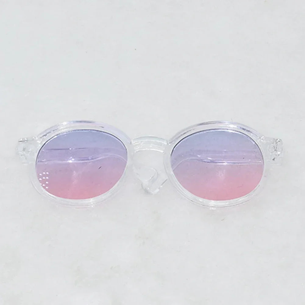 Labubu 6.5cm Transparent Plastic Glasses for 1/8 1/6 1/3 1/4 BJD for Labubu MSD SD Plush for EXO Doll Sunglasses