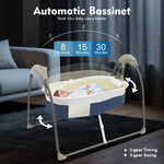 Portable Electric Baby Bed Cradle 0–12 Months – Blue