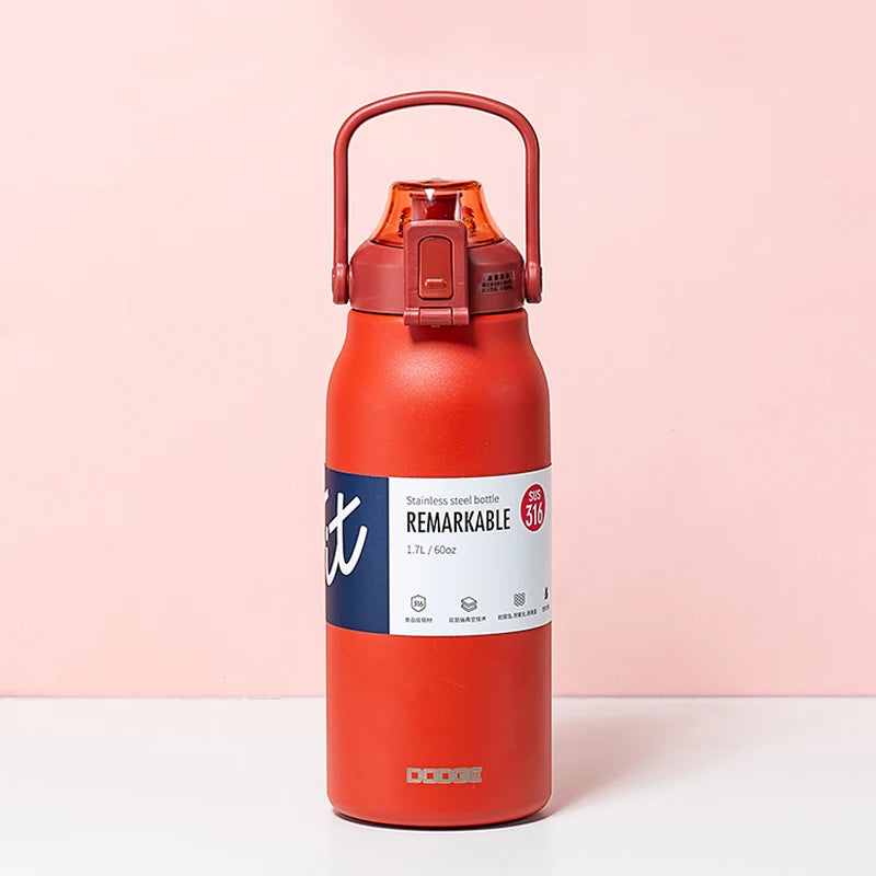 Tumbler Thermo Bottle Large Capacity With Straw Stainless Steel Thermal Water Bottle Cold and Hot Thermos Cup Vacuum Flask Gym