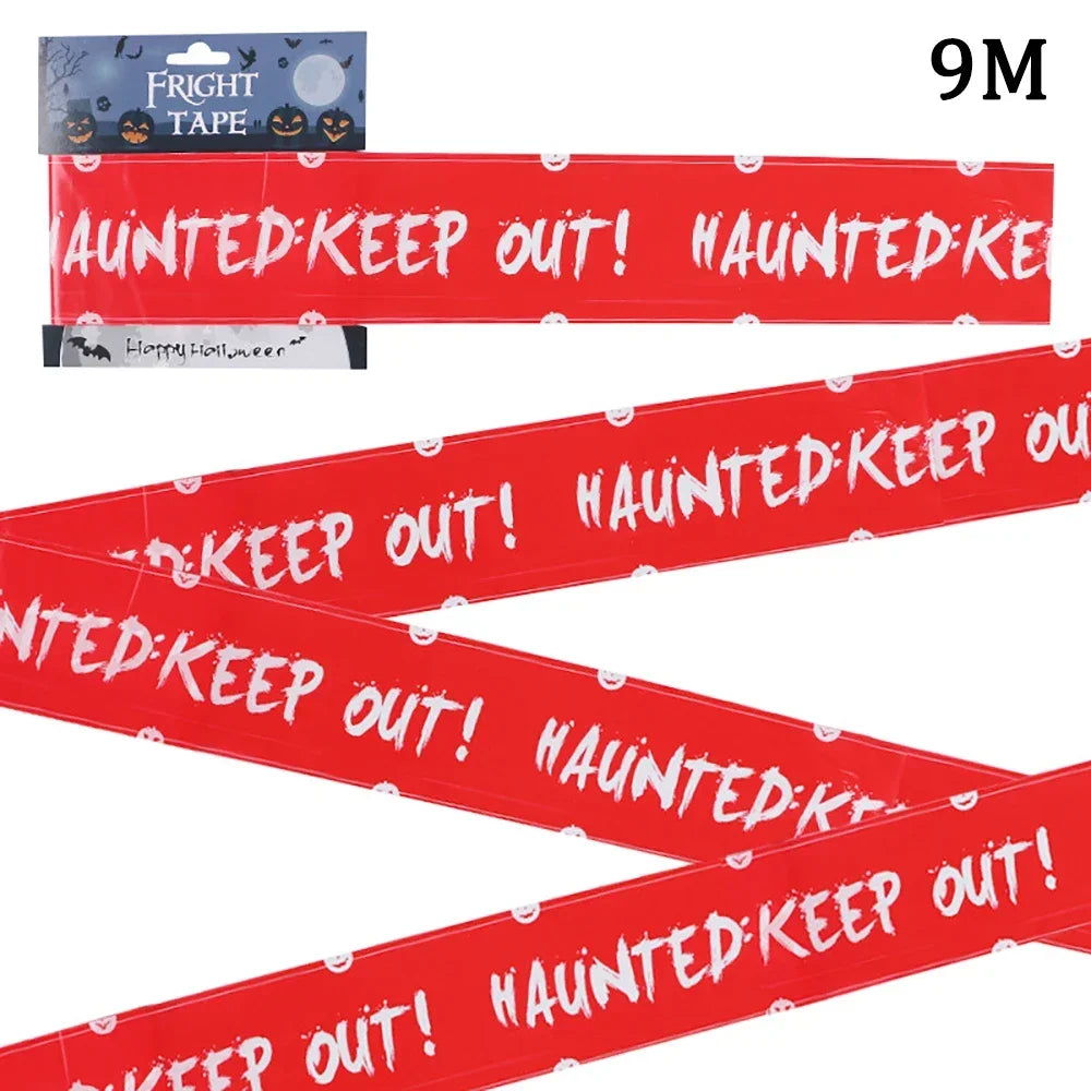 Halloween Warning Tape Signs Banner Halloween Props Window Prop Party Danger Warning Line Halloween Party Decoration Supplies