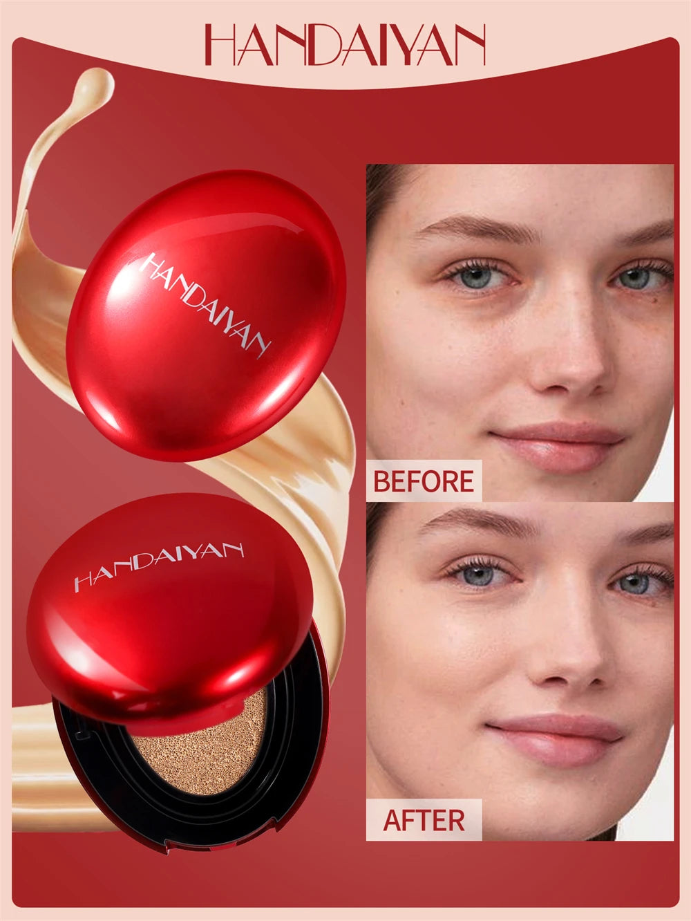 Air Cushion Foundation Light Natural Moisturizing Concealer Whitening Oil-control Women Base Long-lasting Makeup Korean Cosmetic