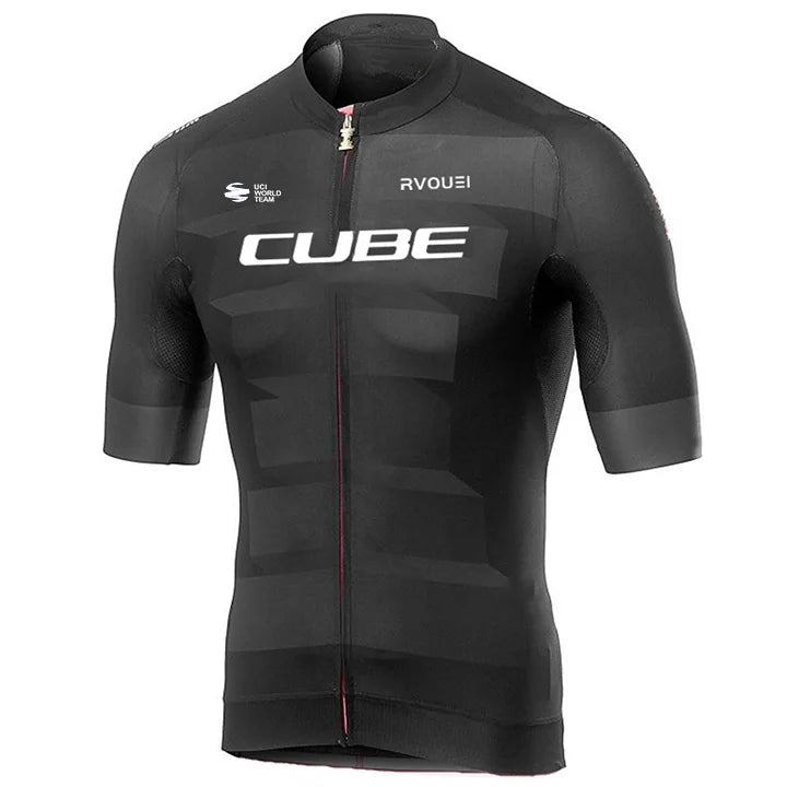 Cube Cycling Jersey Set – Men’s Summer Short Sleeve Bike Shirt & Padded Bib Shorts, Road & MTB Bicycle Clothing Maillot Ciclismo
