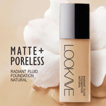 LOOKAVE Liquid Foundation Long Lasting Full Coverage Matte Cream CC Foundation Makeup Concealer Natural Liquid Base Moisturizing