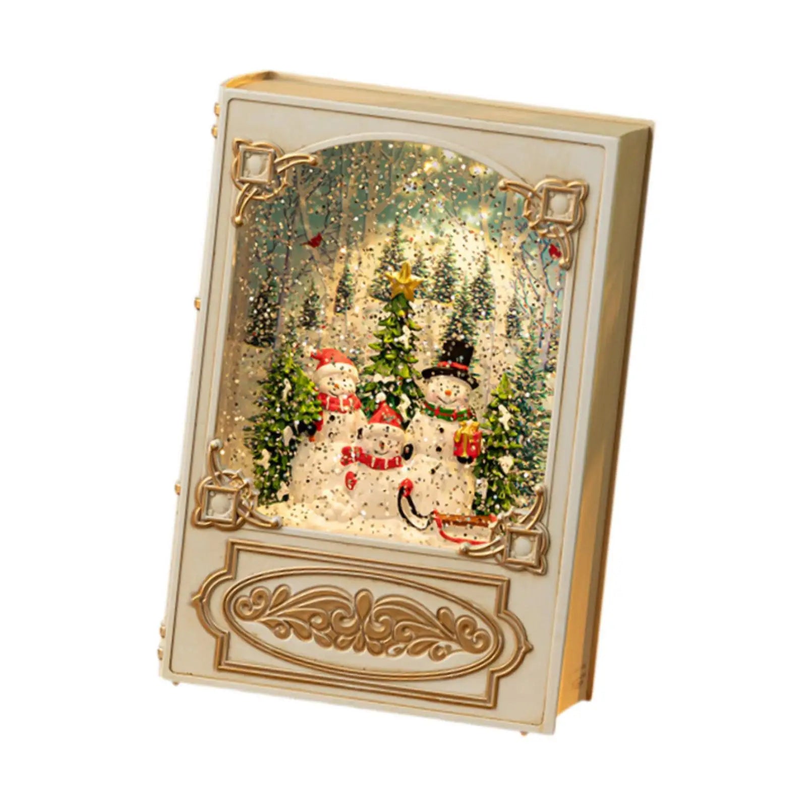 Christmas Light Music Box Book Night Light Christmas Lantern Gift for Room Music Box Decoration Holiday Decor Music Box