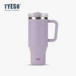 Tyeso 900/1200ML Tumbler Bottle Stainless Steel Car Mug With Handle Straw Thermal Iced Travel Vacuum Insulated Coffee Hot Cup