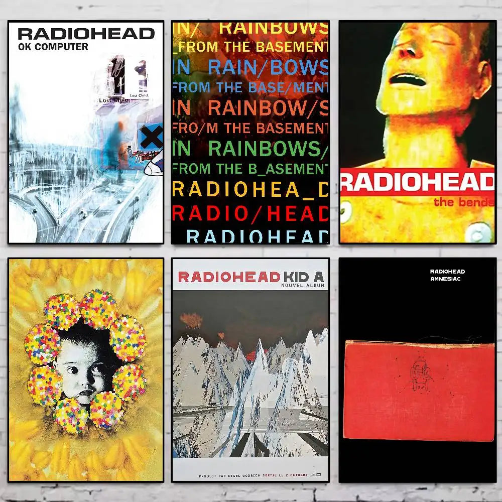 Singer R-Radiohead OK Computer Poster Gallery Prints Self Adhesive Home Decor Decoration Wall Decals Living Room Sticker