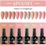 MSRUIOO 6pcs Nude Pink Gel Nail Polish Set Glitter Colorful Semi Permanent UV Gel Kits DIY Nail Art Painting Varnish Manicure