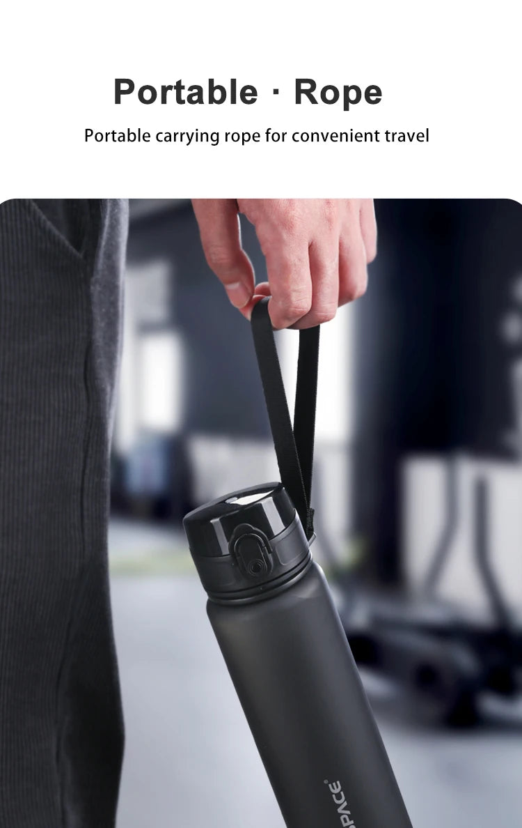 UZ Sports Water Bottle BPA Free Portable Leakproof Shaker Bottle Tritan Plastic Drinkware 500/1000ML Jug for Camping Gym School