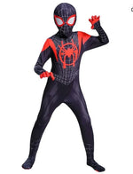 Kids Superhero Spider Costume Spandex Jumpsuit Halloween Cosplay Costumes Bodysuit Kids Head Cover Separation Party Set