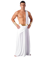 Mens Ancient Greek God Toga Gladiator Costumes Roman Emperor One Shoulder Sleeveless Robe Halloween Medieval Warrior Outfits