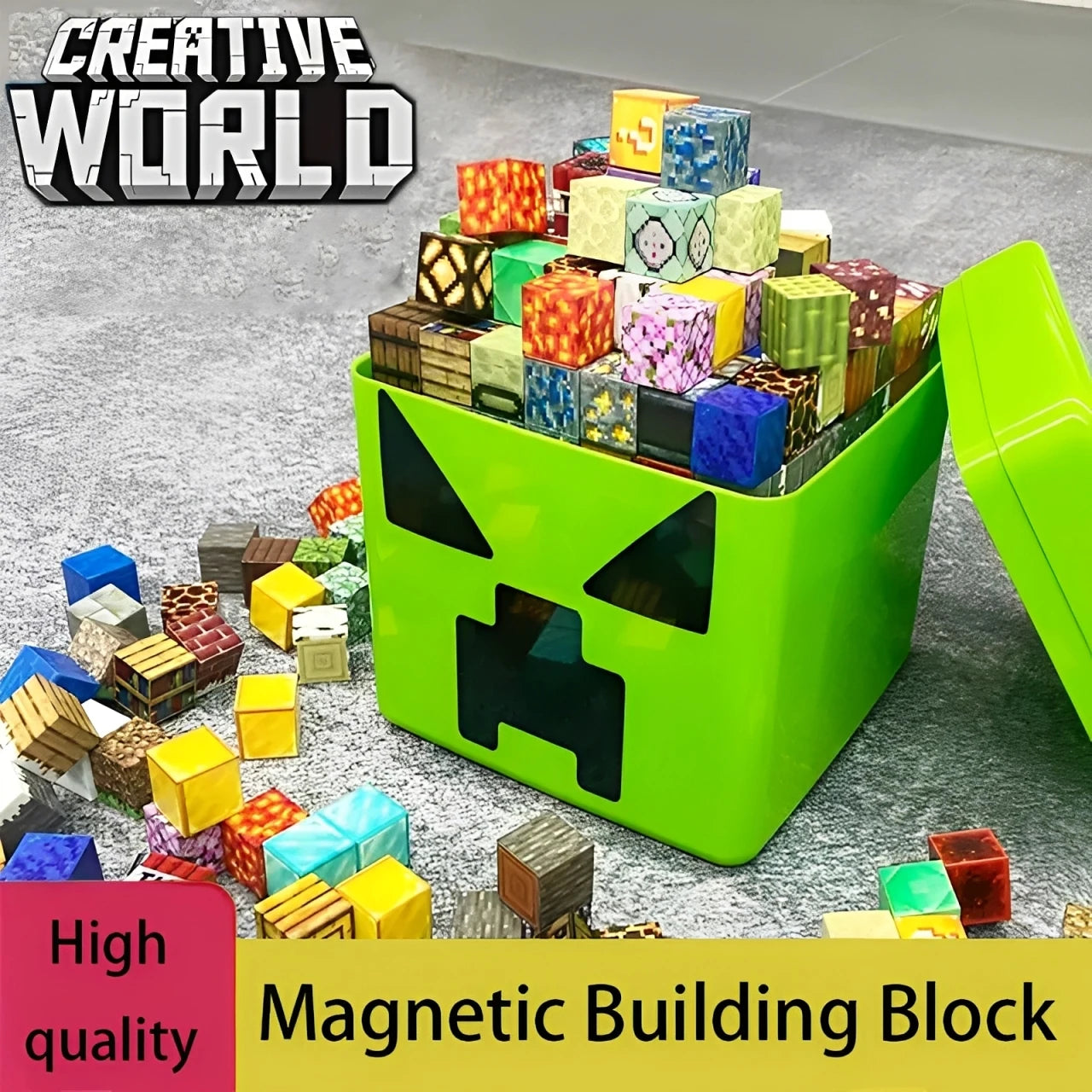 Magnetic Building Blocks Mine World Cube Magnet World Set for Kid Age DIY Model Children Stem Best Montessori Sensory Toy