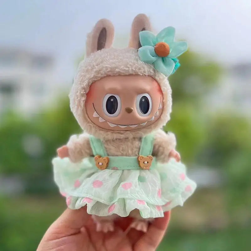 Clothes only 17cm Doll Clothes accessories for Ropa Labubu V1 V2 V3 Outfit Time to chill doll clothes