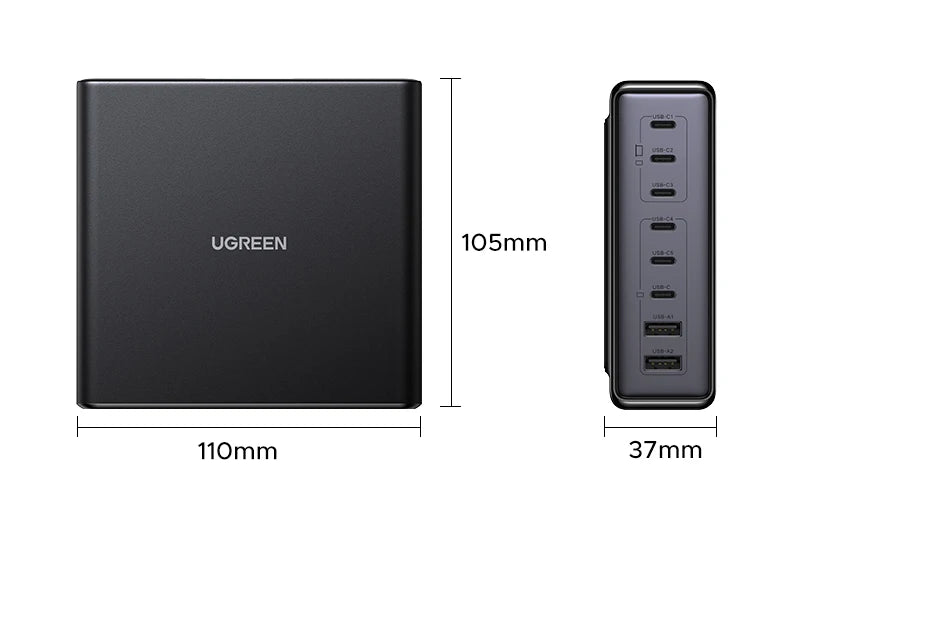UGREEN 200W GaN Charger 8 in 1 Desktop Laptop Fast Charging Stand For iPhone 17 16 15 Pro Max Macbook Air Xiaomi Samsung Tablets