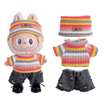 6.7inch labubu Clothing Accessories Set Hat + Clothes + (pants or skirt) Doll Clothes Suitable for Fashion Plush Dolls shoes