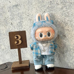 Labubu Summer Shirt & Ripped Jeans - Cool Casual Outfit for 17cm Vinyl Dolls with a Trendy Summer Vibe