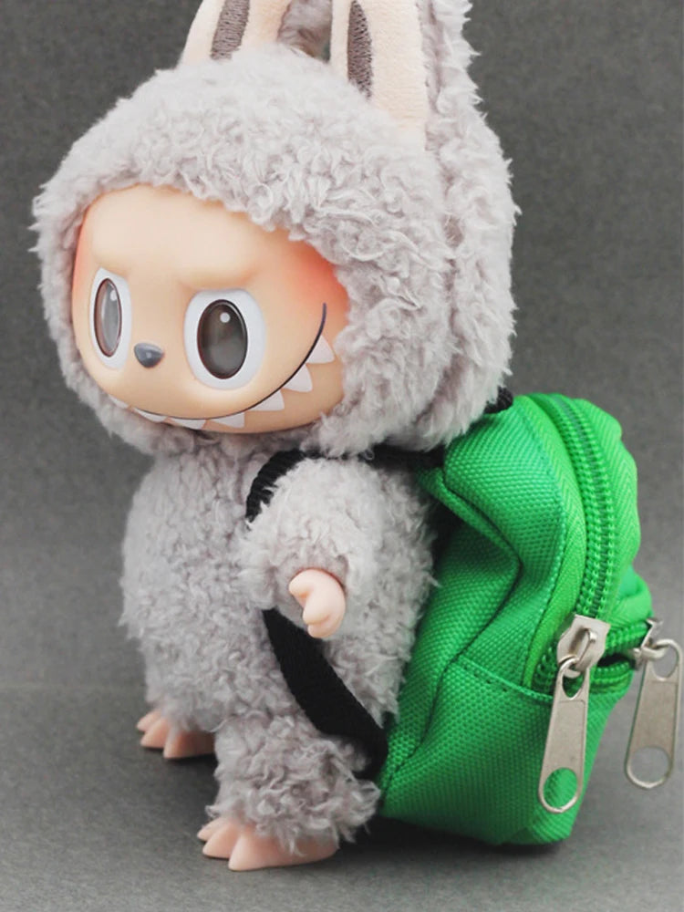 Doll Bag for Labubu Macaron Barbies Blythes and 20cm Plush Doll & 1/6 BJD Canvas Backpack Labubu Ropa
