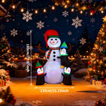Christmas Inflatable Decorations - Branch Snowman, Santa Claus, Gingerbread Man, Gift Bag Snowman LED Light Lawn Decorations