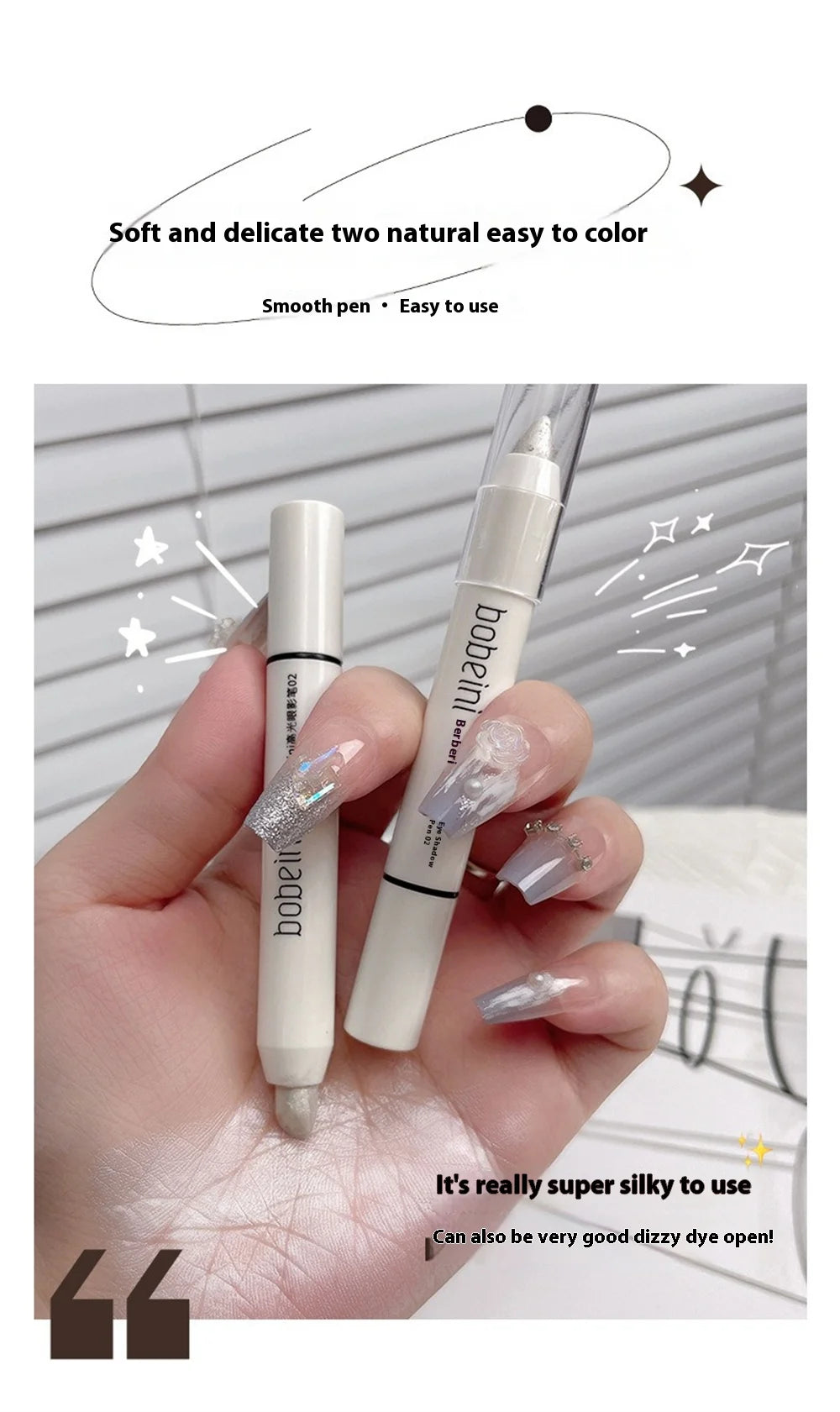 Eye Makeup Highlighter Pencil, Undereye Brightener Pencil, Dual-End Eye Shadow Stick, Smudge-Proof Eye Makeup Face Contouring