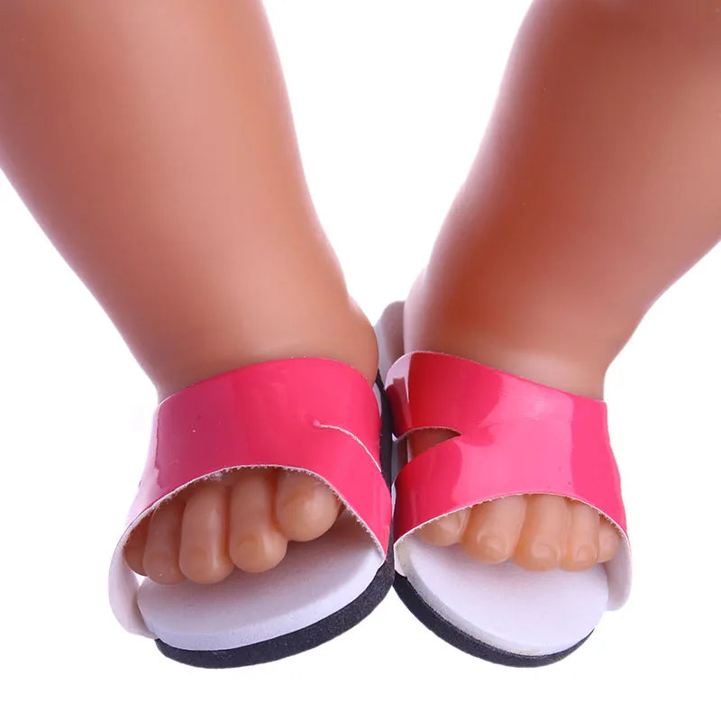 7 CM Doll Shoes Sandal For 43 CM Born Baby Doll Clothes Accessories 18 Inch American Doll Girl‘s Toys Our Generation Gift