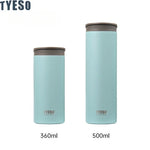 Tyeso Stainless Steel Insulated Travel Mug Leak-Proof Direct Drink Water Bottle for Men and Women Portable Car Coffee Cup