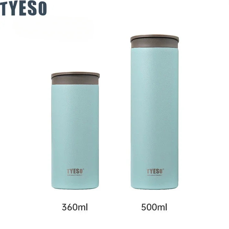 Tyeso Stainless Steel Insulated Travel Mug Leak-Proof Direct Drink Water Bottle for Men and Women Portable Car Coffee Cup