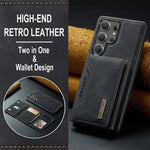 2 In 1 Case For Samsung Galaxy S25 S24 S23 S22 Ultra FE Note 20 A56 A36 A55 5G Wallet Magnetic Leather Card Holder Pocket Cover