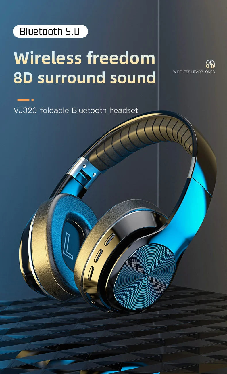Xiaomi Wireless Headset HiFi Headphones with Mic Foldable Over Ear Bluetooth 5.0 Headphone Support TF Card/FM Radio for Phone PC