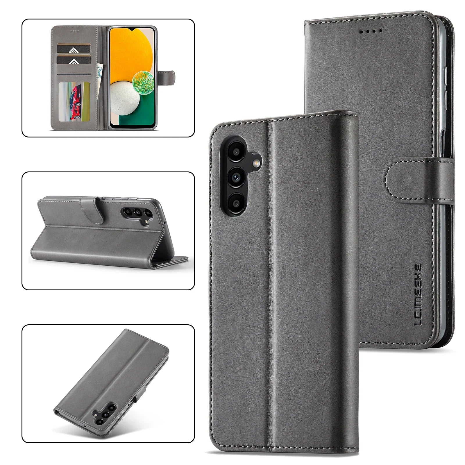 Leather Flip Case For Samsung Galaxy A55 A15 A25 A35 A16 A36 A06 A56 A17 A05S A14 A24 A34 A54 A13 A23 A33 A53 Wallet Cover A52