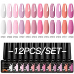 MEET ACROSS 12Pcs Gel Nail Polish Set 7.3ml Pink Blue Neon Macaron Color for Nails UV Gel LED Nail Art  Varnish Manicure Kit