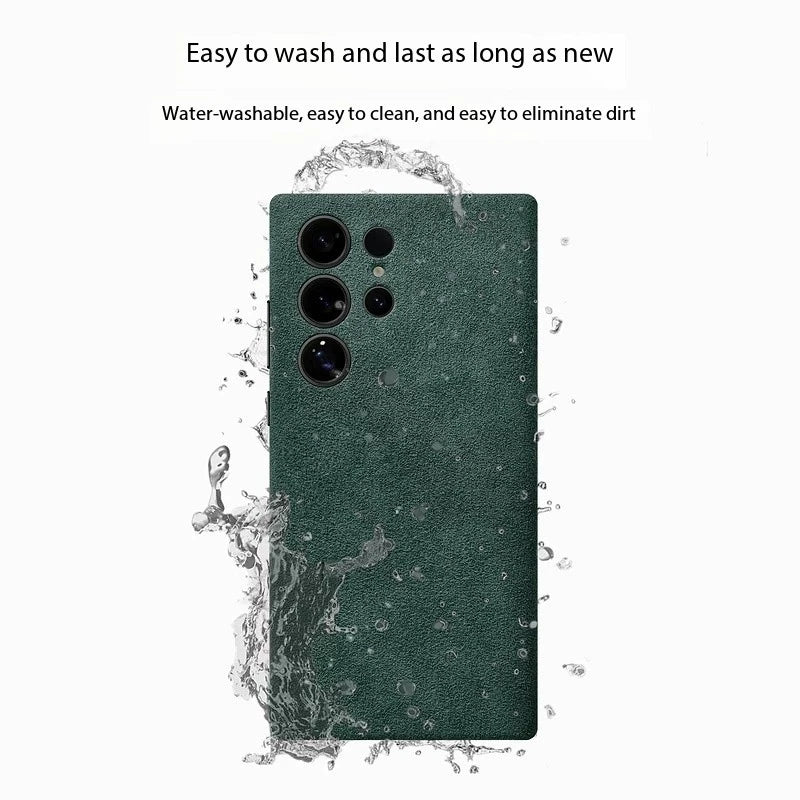 Italian Alcantara Case for Samsung Galaxy S25 S24 Ultra Plus + Magnetic Luxury Leather Cover Magsafe Phone Back Case for S25 S24