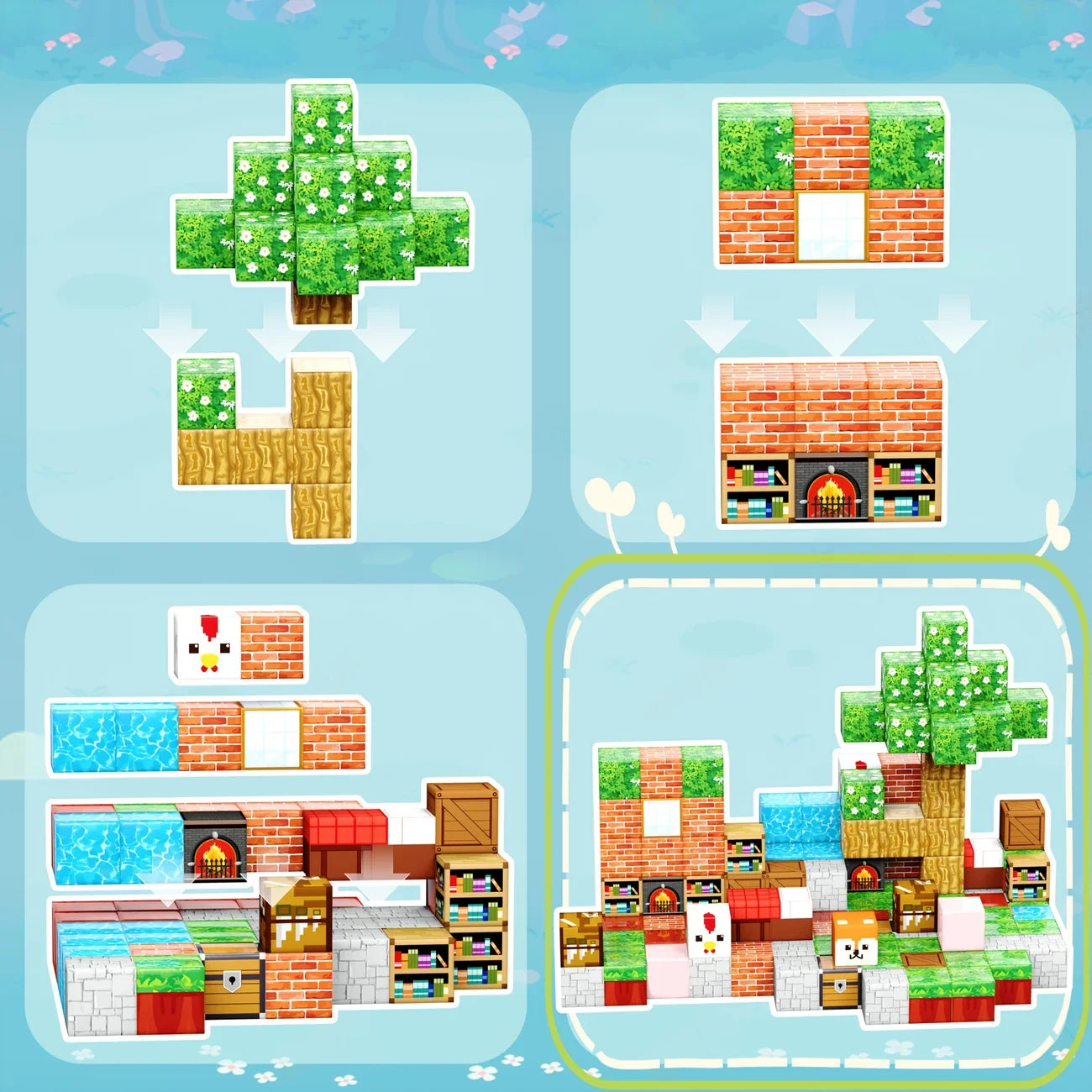 Magnetic Building Blocks Mine World Cube Magnet World Set for Kid Age DIY Model Children Stem Best Montessori Sensory Toy