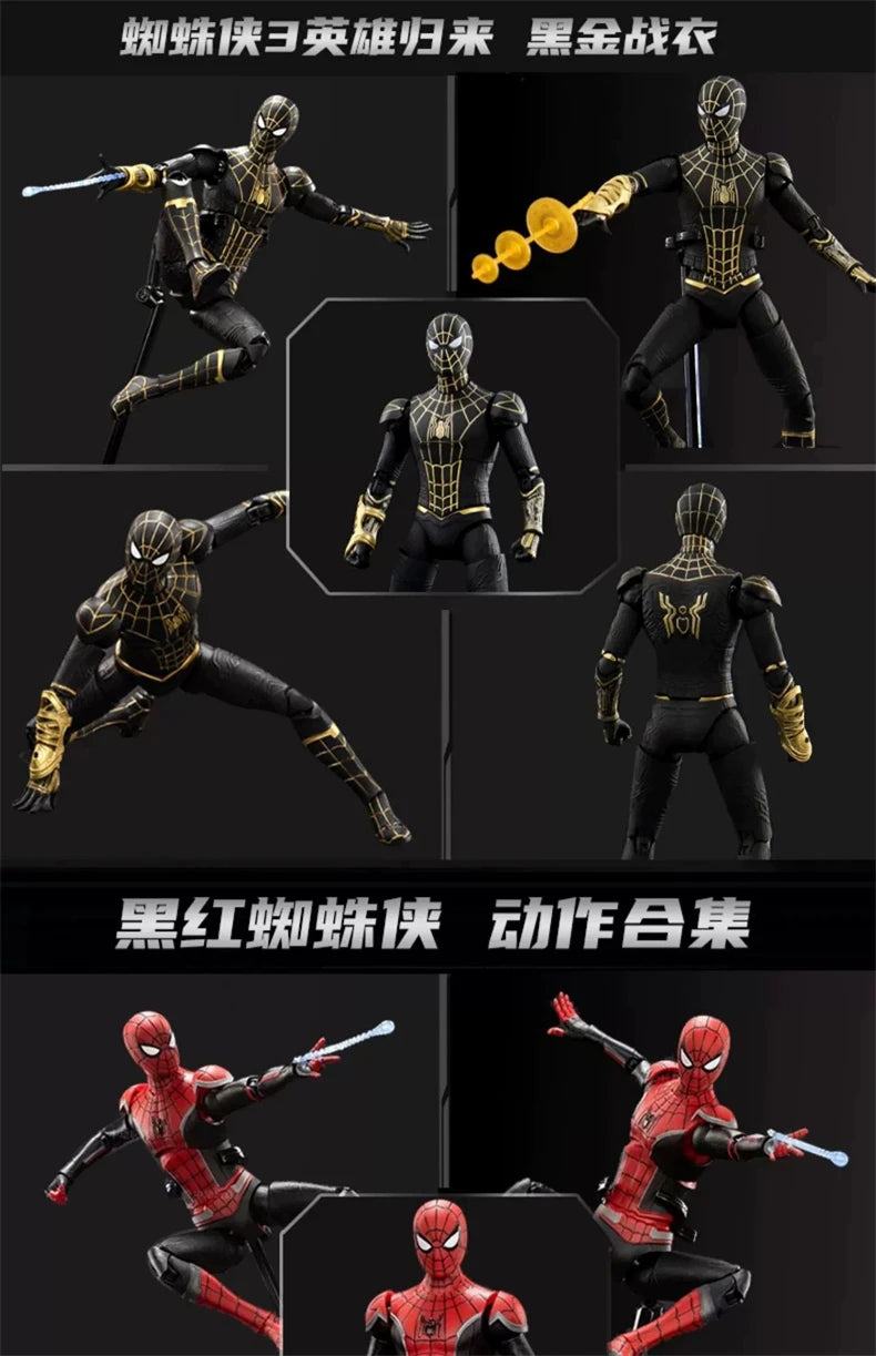 ZD Toy Spider Man No Way Home Marvel legends 1/10 Peter Parker Gold Black Red Model Action Figure Adult Collectible Toy