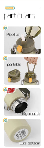 Stainless Steel Thermo Bottle Thermal Water Bottle Large Capacity Tumbler Portable Cold Hot Drinks Thermos Cup Fitness Cold Hot