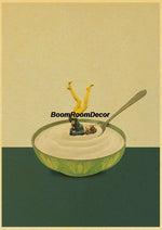 Retro Abstract Creative Poster Kraft Paper Nostalgia Canvas Prints Modern Landscape Coffee Bar Wall Art Posters Living Decor