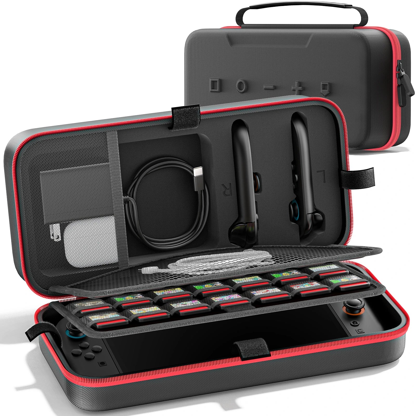 For Switch 2 & Switch Original & Switch OLED Large Storage Bag Anti-Scratch Waterproof Travel Carrying Case for Nintendo Switch