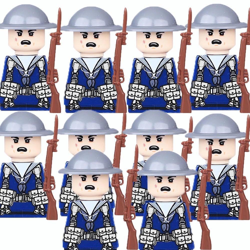 MOC WW2 Military War Weapon Soldier Accessories Building Blocks Roadblock Motorcycle Weapon case container Weapon Bag Brick Toy