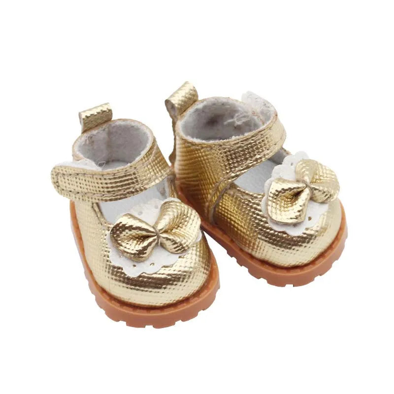 1 pair Multi Colours Labubu Doll Shoes Labubu Bow Shoes for 17cm Labubu Accessories Doll Finger Shoes Doll Leather Shoes