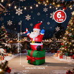 Christmas Inflatable Decorations - Branch Snowman, Santa Claus, Gingerbread Man, Gift Bag Snowman LED Light Lawn Decorations